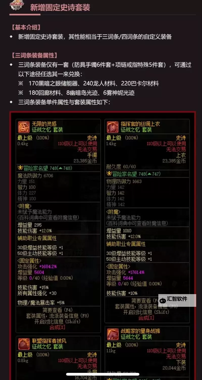 DNF70版本全装备图鉴：全面解析最新装备与属性变化图1