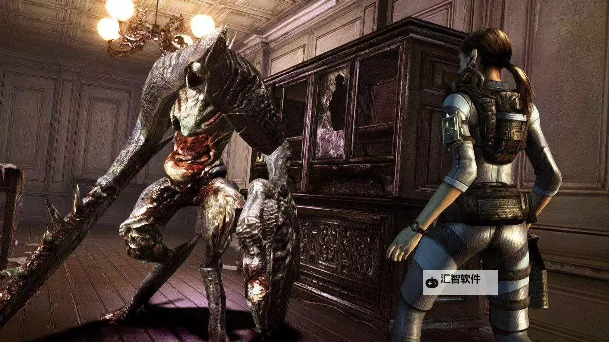 探索生化危机1游戏画面：经典恐怖氛围的再现图2