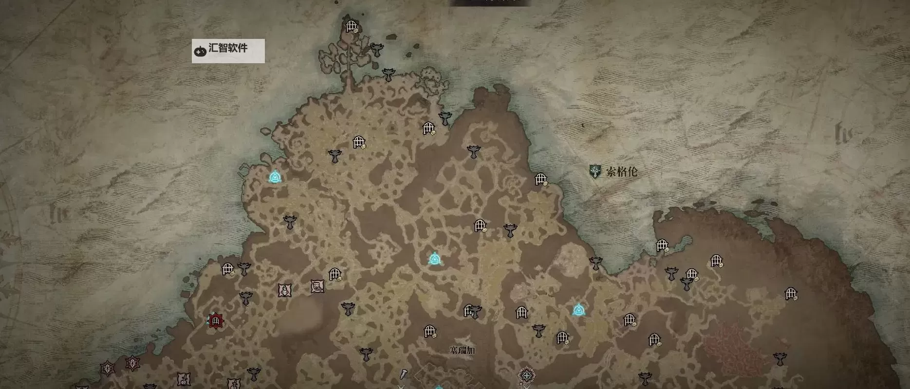 《暗黑破坏神4》2-5章地图传送点、祭坛与威能副本位置标注图1