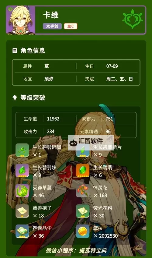 《原神》4.8卡维一图流养成攻略 卡维怎么培养图1