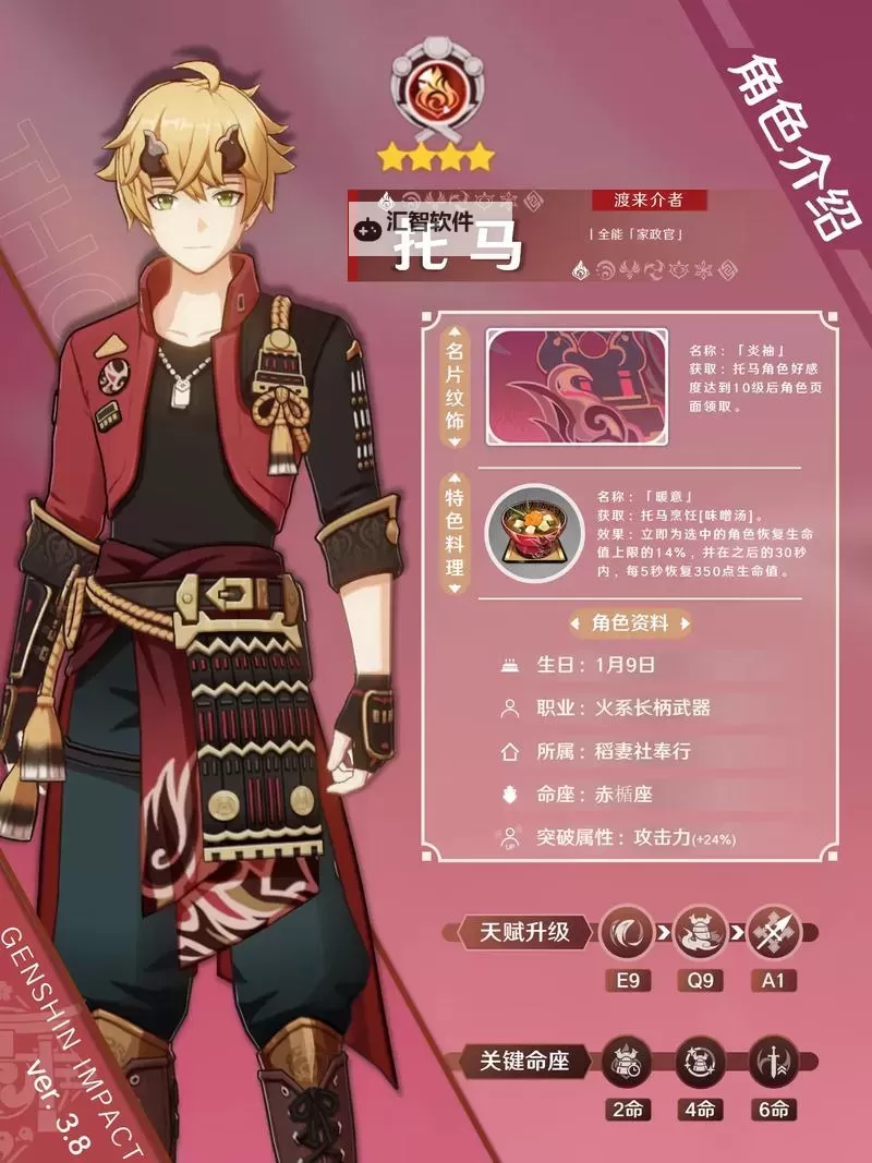 《原神》5.0托马全方位养成攻略 托马怎么培养图1