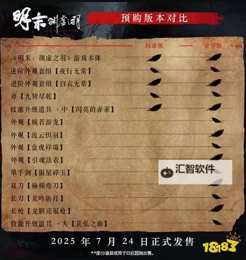 《明末渊虚之羽》豪华版与预购奖励说明 豪华版有什么图1