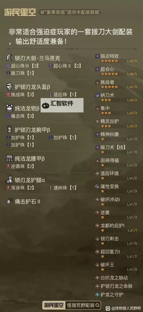 《怪物猎人荒野》1.01版大剑配装分享 1.01版大剑怎么配装图1